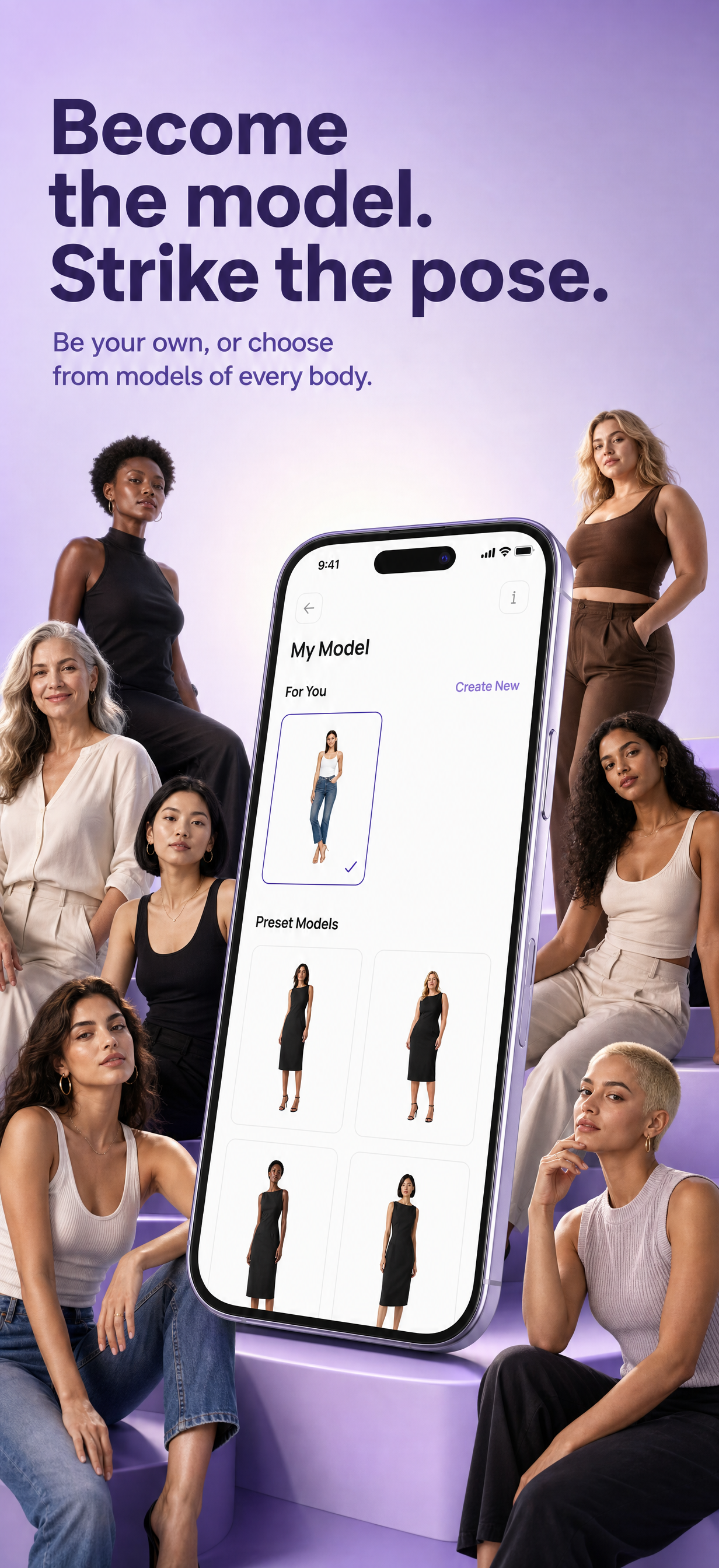 Choosing your model, your own or a preset body