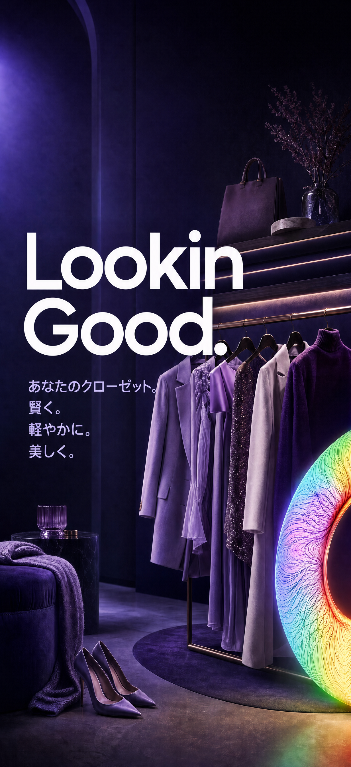 ワードローブとウィッシュリストがコレクションごとに整理された「服」画面