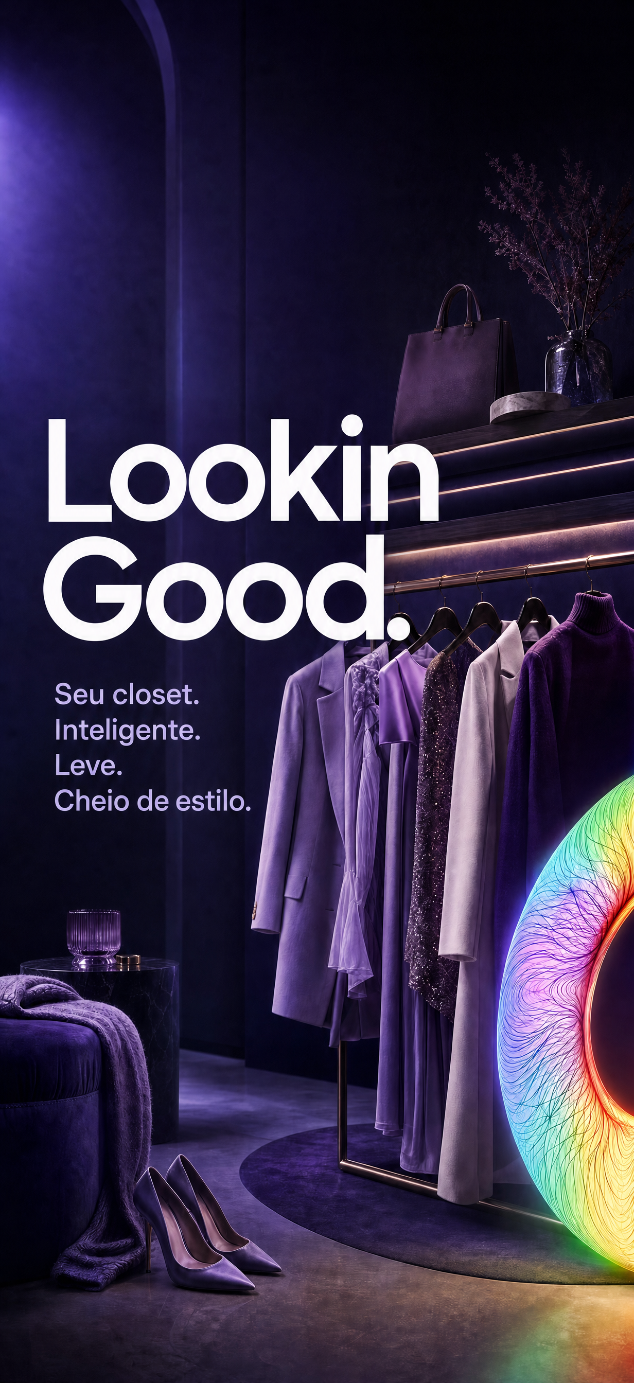 A tela de Roupas com seu guarda-roupa e wishlist, organizados em coleções