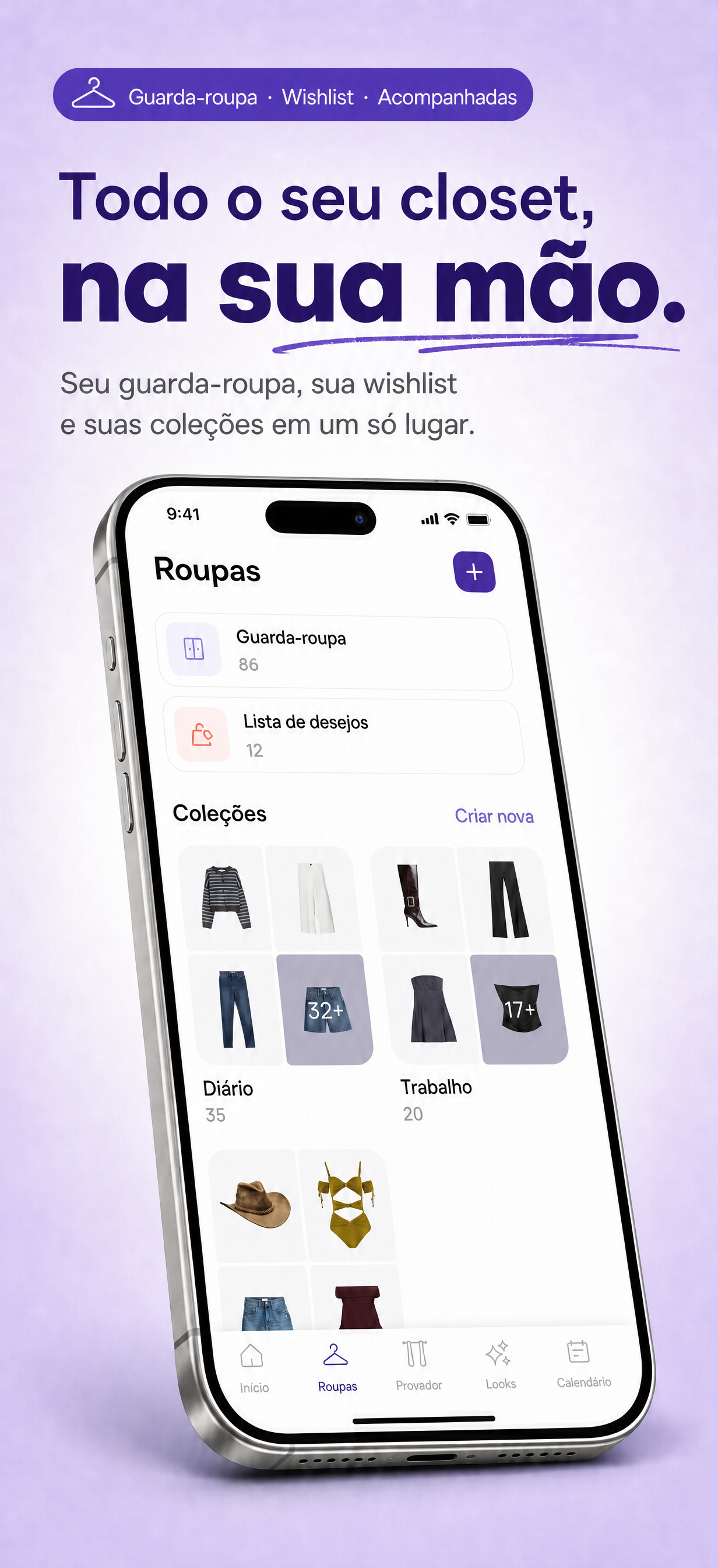 Adicionando uma peça enquanto a IA preenche categoria, cor e detalhes a partir de uma única foto